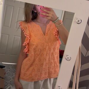 lilly pulitzer orange eyelet top